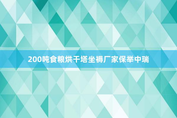 200吨食粮烘干塔坐褥厂家保举中瑞