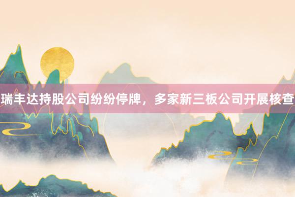 瑞丰达持股公司纷纷停牌，多家新三板公司开展核查